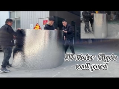 المياه الموجة 3D الزخرفية مقاومة للحريق المياه الموجة 3D الخشب البلاستيك الخيزران الفحم الجدران