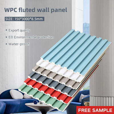 جودة  8.5mm WPC Fluted Wall Panel Waterproof Fireproof Custom Sizes مصنع