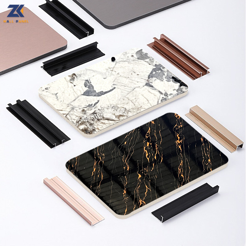 مبيعات المصنع مباشرة 1.22 * 2.44 متر لوحة الحائط الفحم الخيزران الرخام عالية اللمعان PET