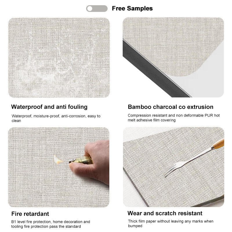 5 / 8 ملم الألواح الزخرفية المنسوجة من القماش الخيزران الفحم الخشبية اللوحة