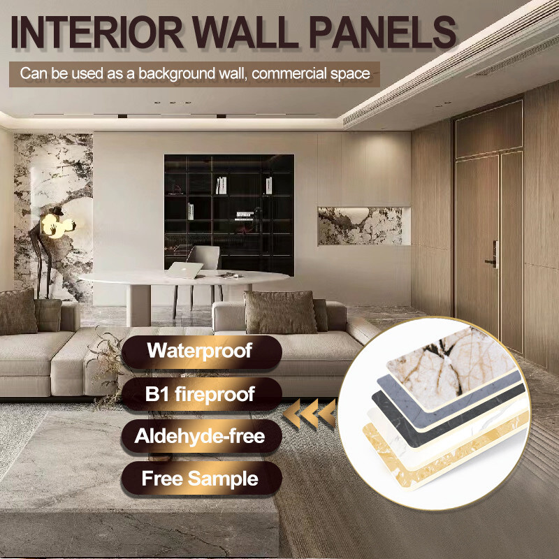 ألواح الرخام البامبو الفحم الخشبي اللوحات الداخلية الزخرفية ألواح الحائط الرخامية