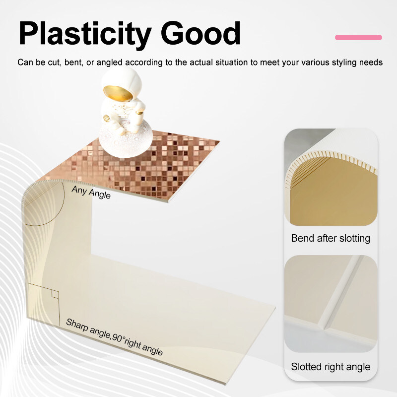 ديكورات الجدران للمنزل الخيزران الكربون الخشبية ضد الرطوبة PET المعدن الفسيفساء لوحة الحائط