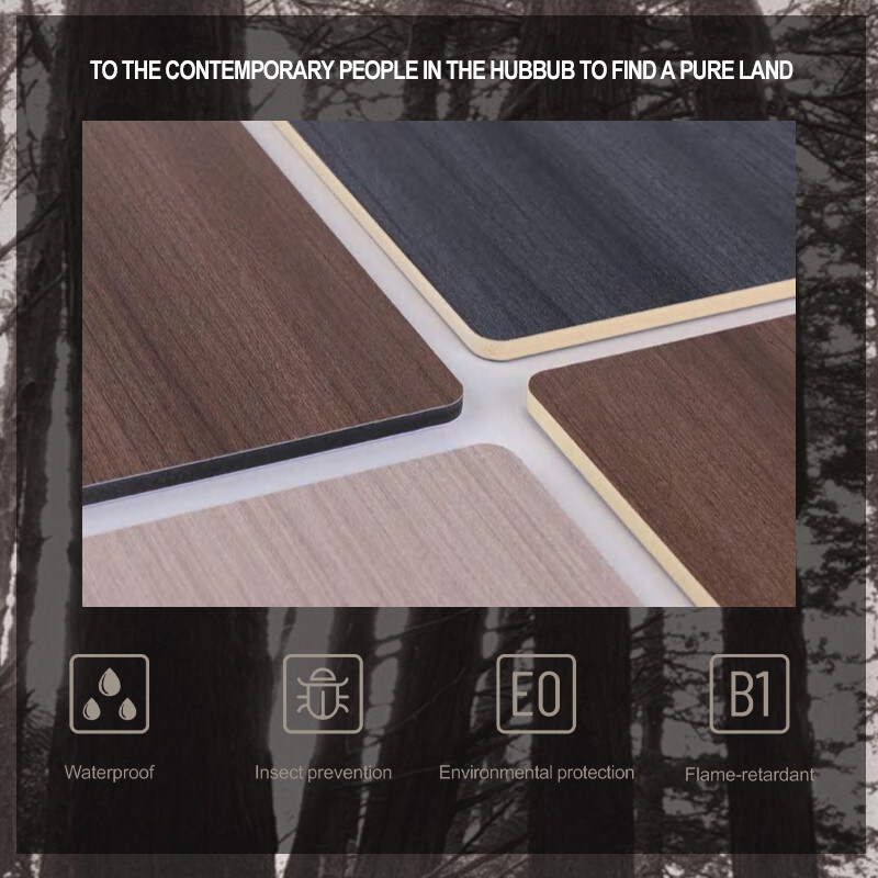 لوح حائط 8 ملم PVC الزخرفي المقاوم للنار الخشبية الفنير الخيزراني الألياف الحائط الخالي من اللحام