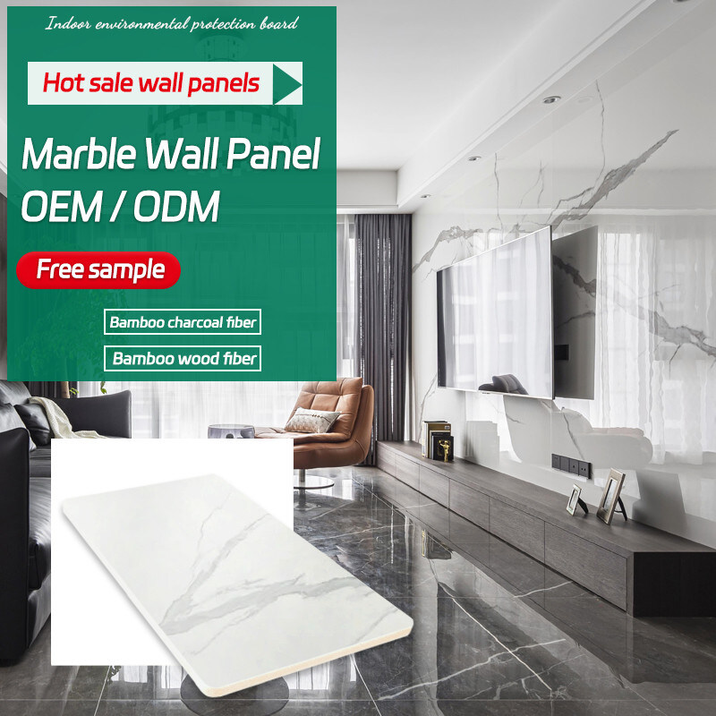 ديكور المنزل التلفزيون خلفية الجدار للماء والرطوبة لوحات الحائط القشرة الخشبية الرخامية