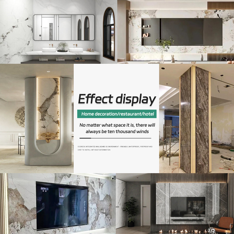 ديكور المنزل التلفزيون خلفية الجدار للماء والرطوبة لوحات الحائط القشرة الخشبية الرخامية