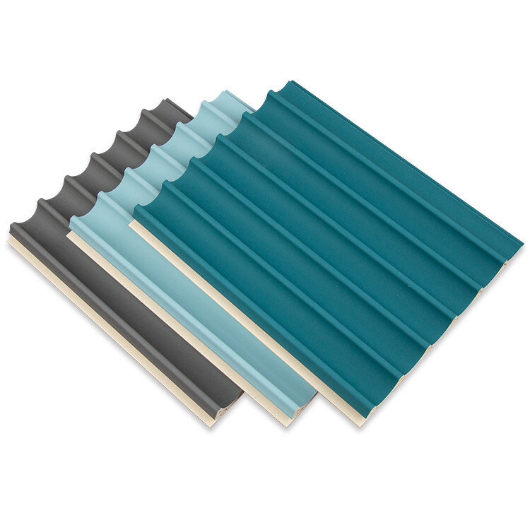 ديكور 3D WPC خشبي سقف خارجي 15mm لوحة مصبغة مستديرة