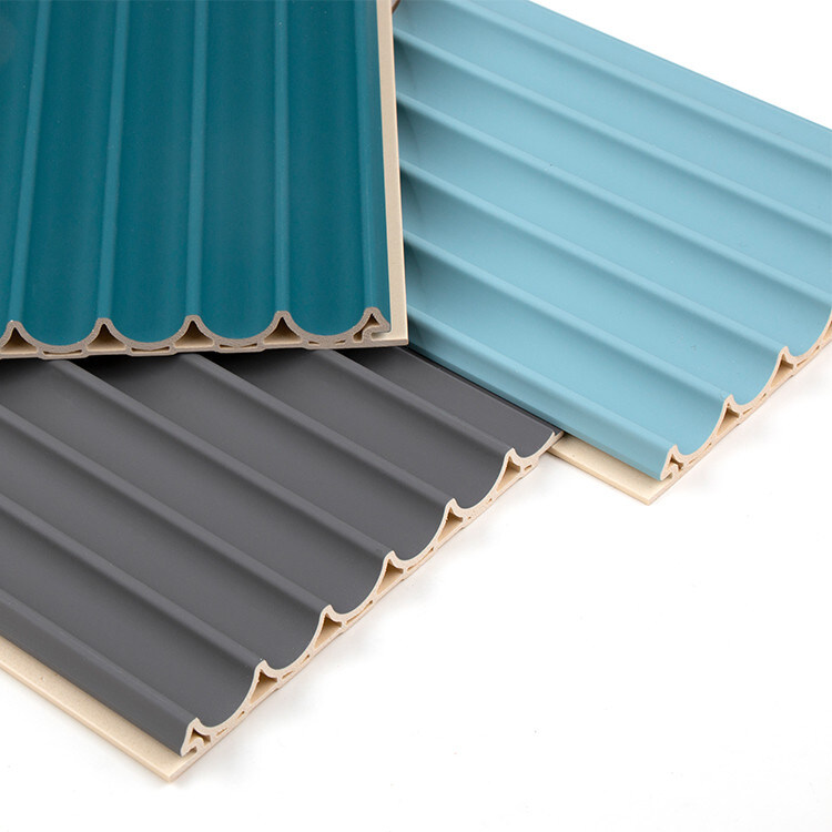 ديكور 3D WPC خشبي سقف خارجي 15mm لوحة مصبغة مستديرة