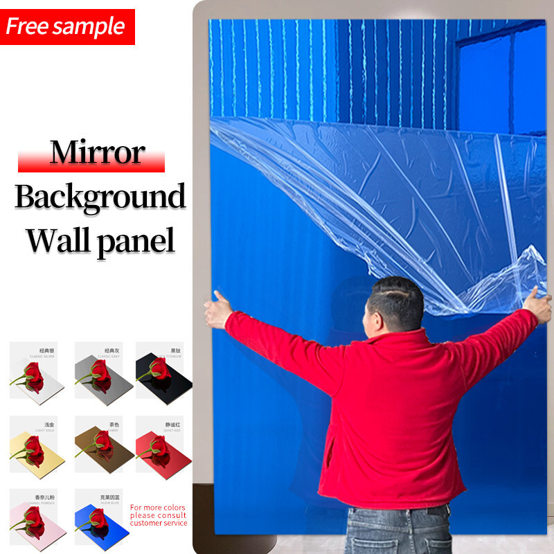 الداخلية الزخرفية الخيزران الخشب القشرة ورقة لوحات الحائط مرآة 1220 * 2440mm