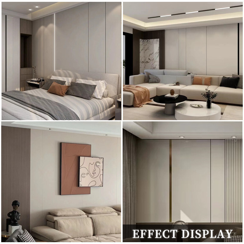 العرض 1.22m PVC الجلد يشعر الديكور الداخلي لوحات العزل الجدار