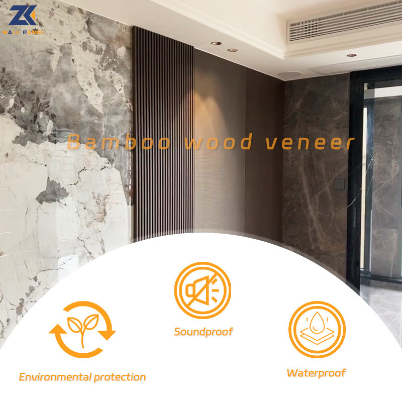 صديقة للبيئة خالية من الفورمالديهايد الرخام الديكور الداخلي لوحة الحائط الخيزران الفحم