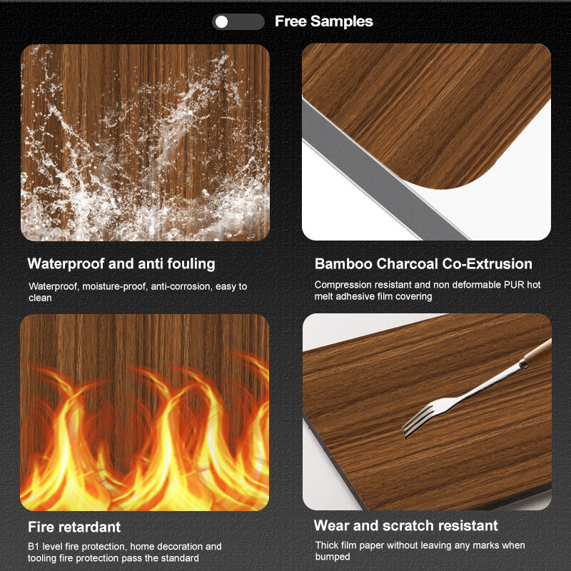 1.22 متر عرض لوحة الخشب الحديثة الخيزران الفحم الرخام لوحة لقطاع الضيافة