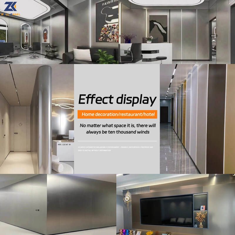 الديكور الداخلي مقاوم للماء عازل للصوت لوحات الحائط القشرة الخشبية المعدنية