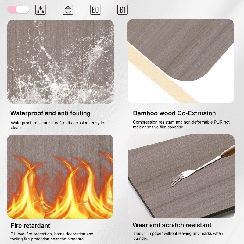 PUR الغراء الخيزران الفحم الجدار لوحة جدار PVC عالية الجودة