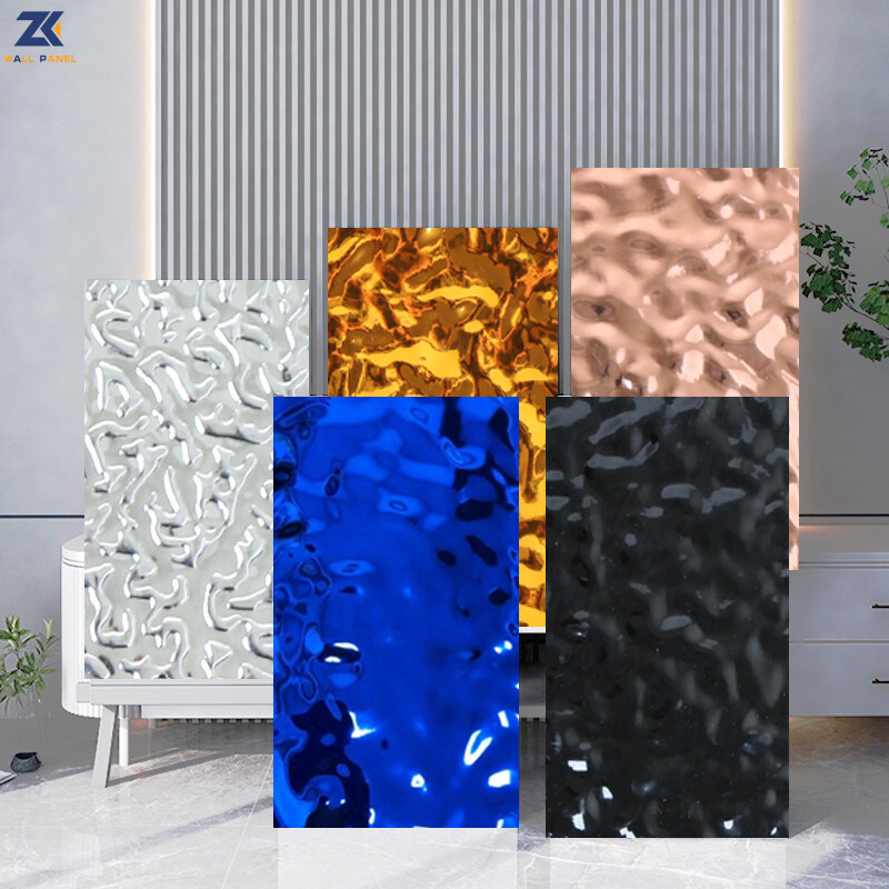 ديكور داخلي PVC PET Water Ripple Panel 3D Wall Panel