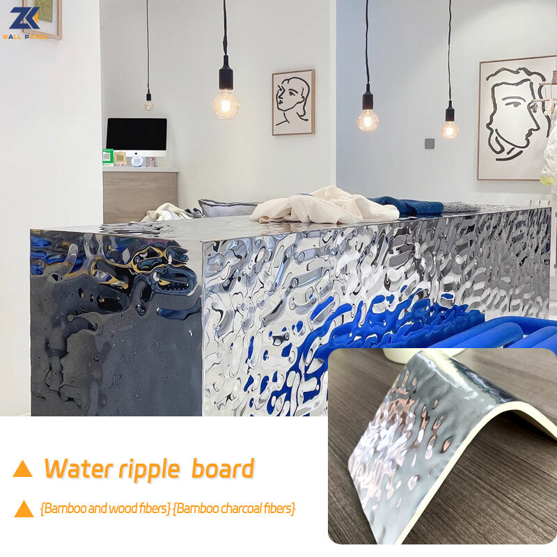 ديكور داخلي PVC PET Water Ripple Panel 3D Wall Panel