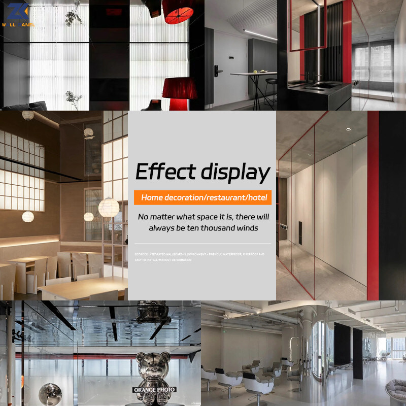 KTV الحديثة الخفيفة الفاخرة مرآة خشبية قشرة مجلس الخيزران الفحم لوحة الحائط PET