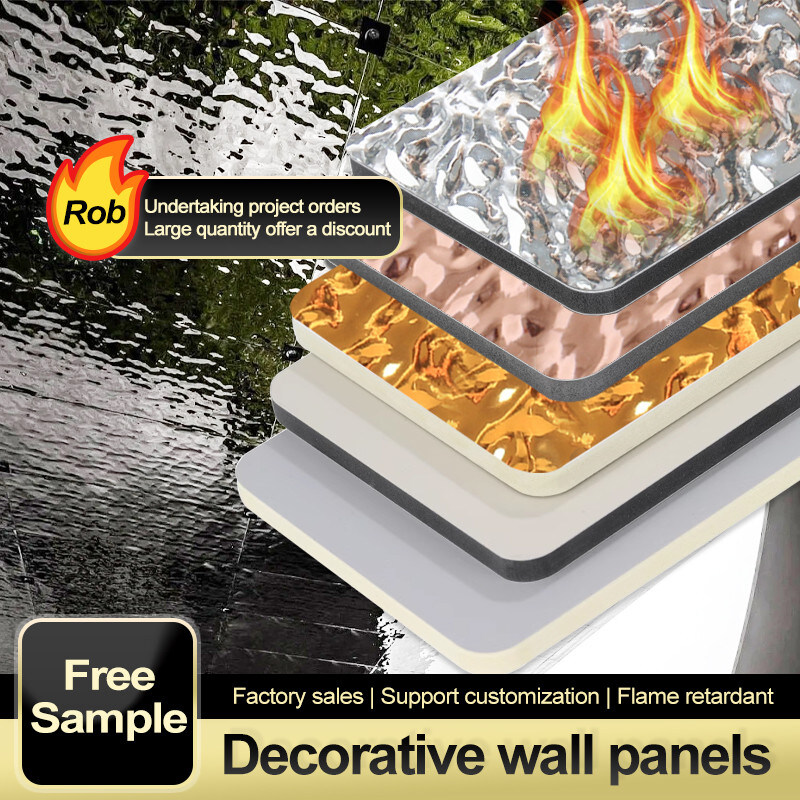 ألواح الحائط الزخرفية المقاومة للماء نمط موجة المياه الخيزران الفحم الخشبي ألواح التشطيب الخشبية