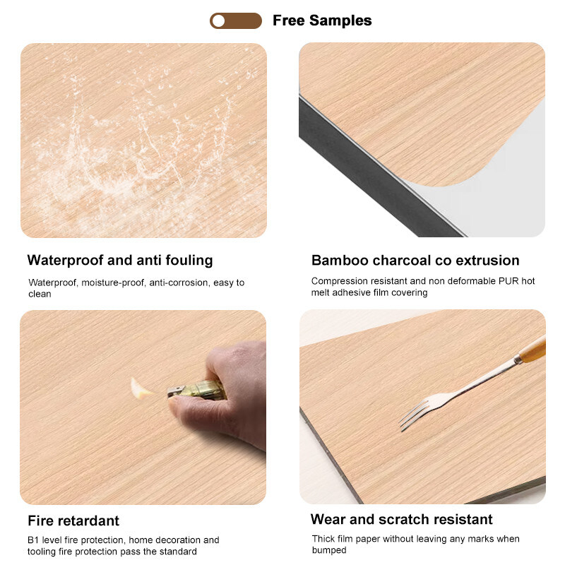 الديكور الداخلي ألواح البامبو الكريستالية الخشب الحبوب الخيزران الفحم الخشب ألواح التشطيب