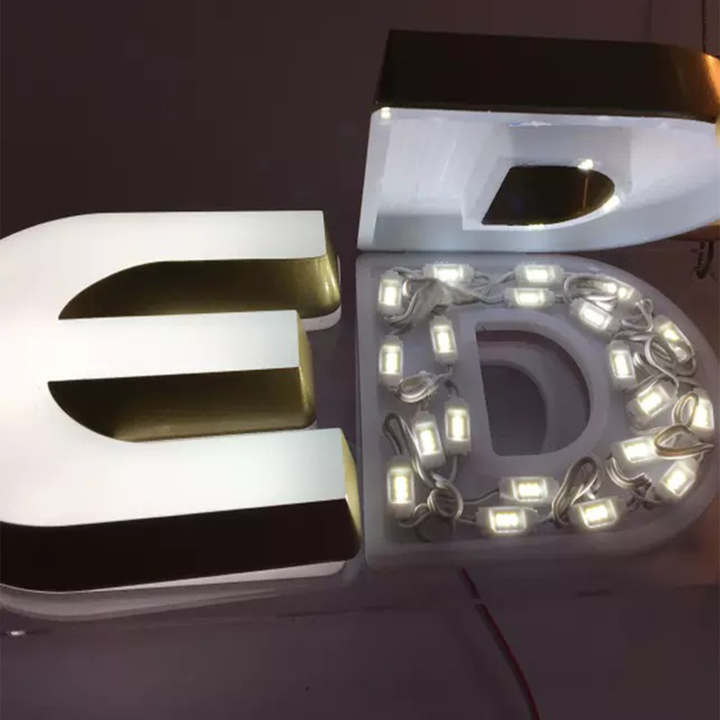 وحدة إشارة 12 فولت مخصصة ضوء كوب LED خلفية مضاءة لخطابات القناة