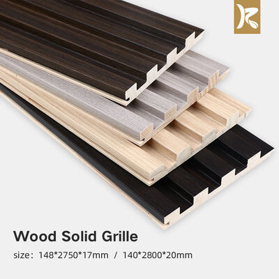 حماية البيئة لوحة الحائط Wood Grille Groove Solid Wood Wall Panel